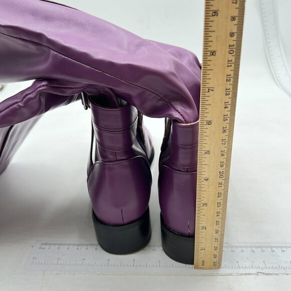Shoes | Purple Women Regular Round Toe Wide Calf Buckled  Purple Women Regular Round Toe Wide Calf Buckled Strappy Riding Knee High Boots